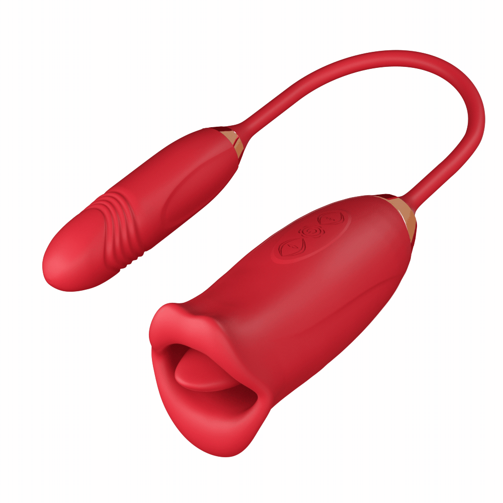 Nibbler Mouth Sucking Vibrator+ Dildo Rose Wet Nibbler Mouth Sucking Vibrator+ Dildo Rose Wet
